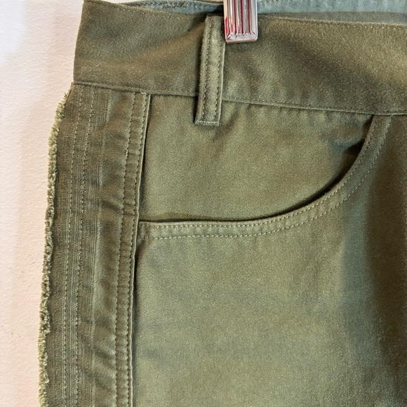 ISABEL MARANT Sz 42 Jessie Pants 100% Cotton Cropped Lace At Hem Olive Green - Picture 4 of 14